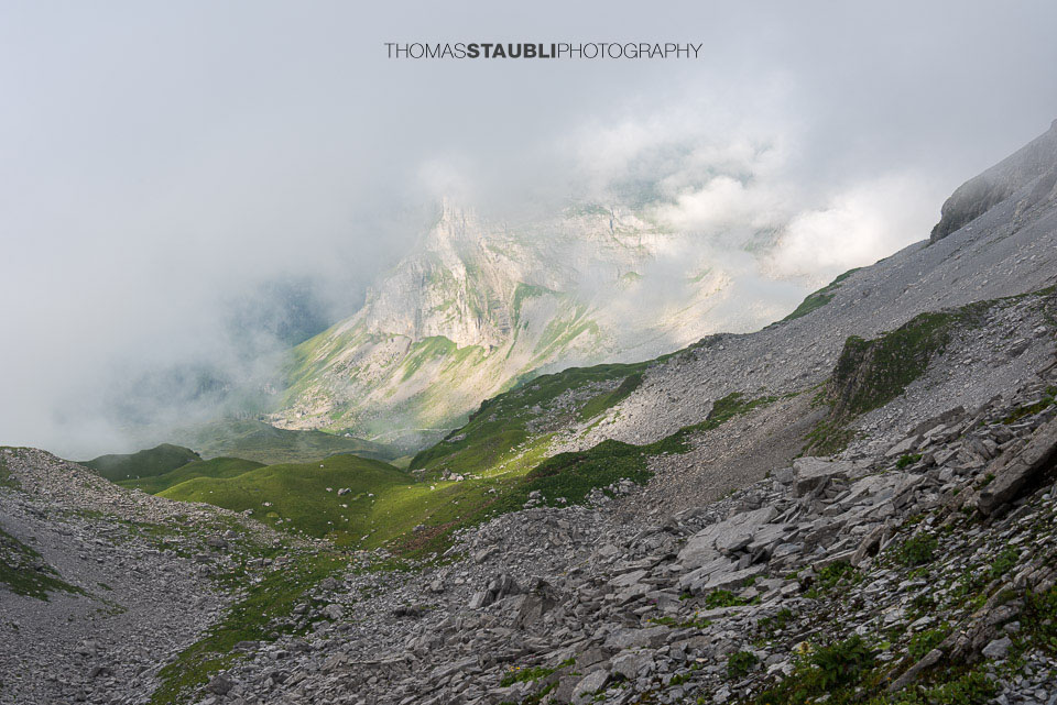 Blick hinunter zur Ruosalp
