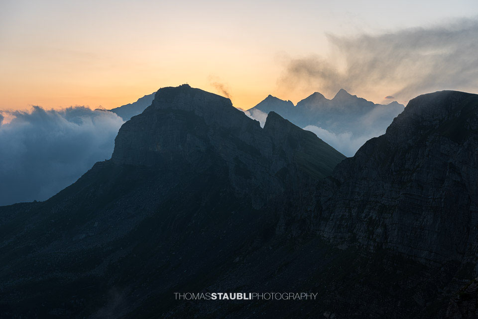 Haupt und Murmelchopf vor Hanghorn, Rotsandnollen und Barglen