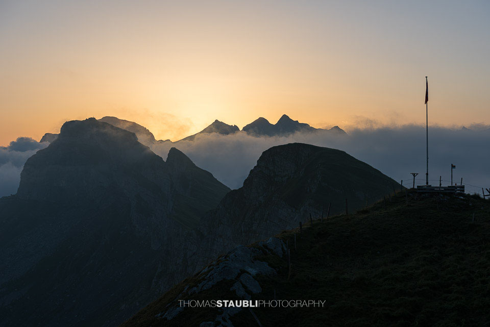 kurz vor Sonnenaufgang auf der Abgschützhütte