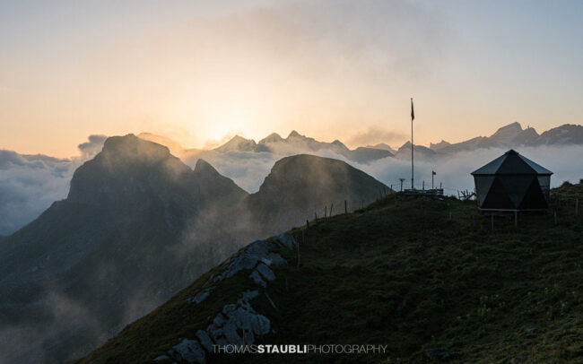 Sonnenaufgang auf der Abgschützhütte