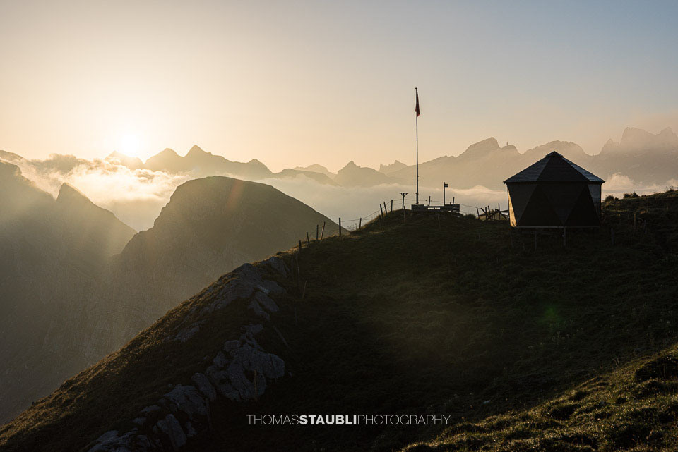 Sonnenaufgang auf der Abgschützhütte