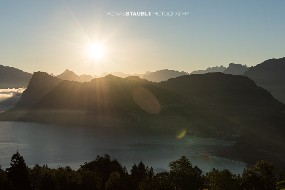 Sonnenaufgang über den Zentralschweizer Alpen