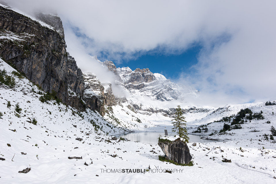 erster Schnee im September 2024 am Oberblegisee