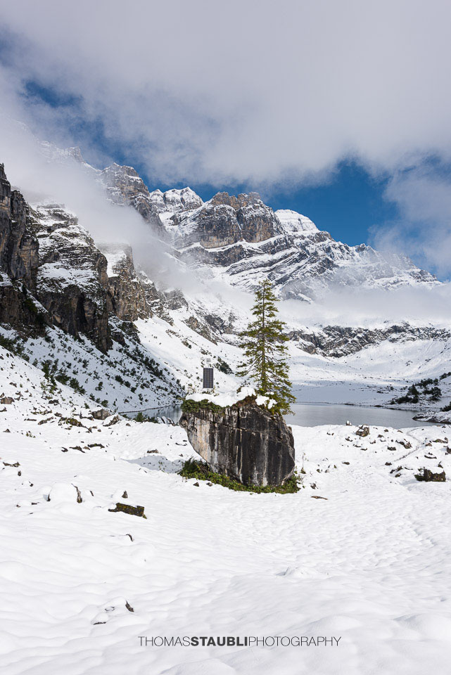erster Schnee im September 2024 am Oberblegisee
