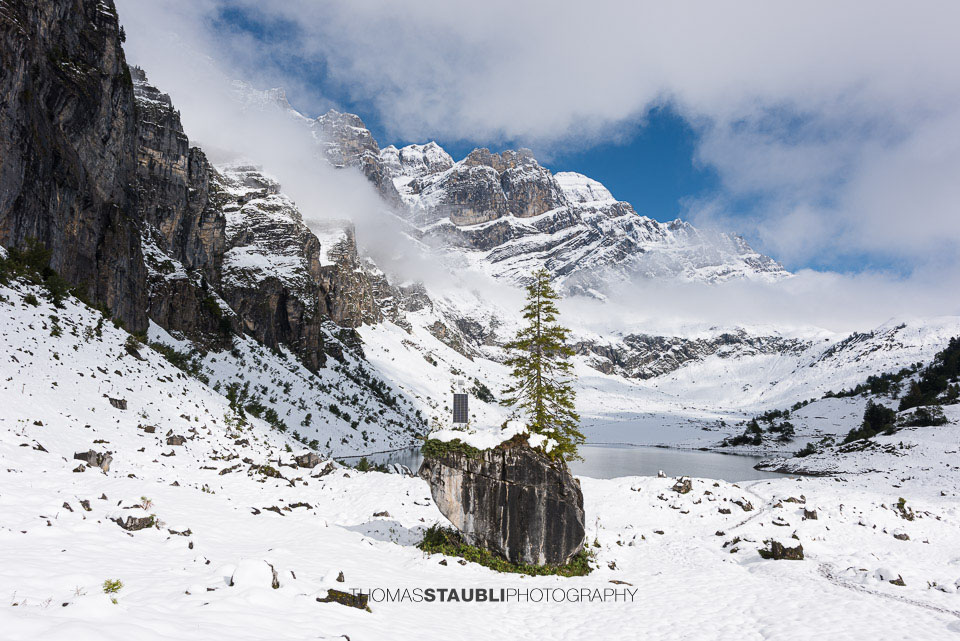 erster Schnee im September 2024 am Oberblegisee