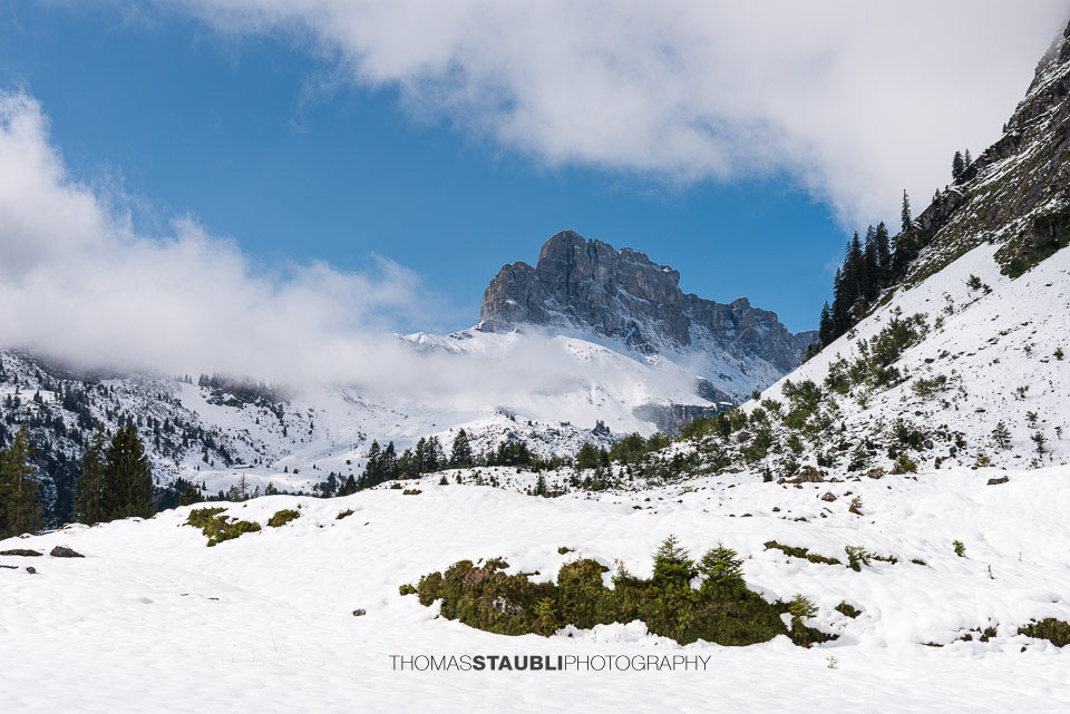 Blick zum verschneiten Eggstock