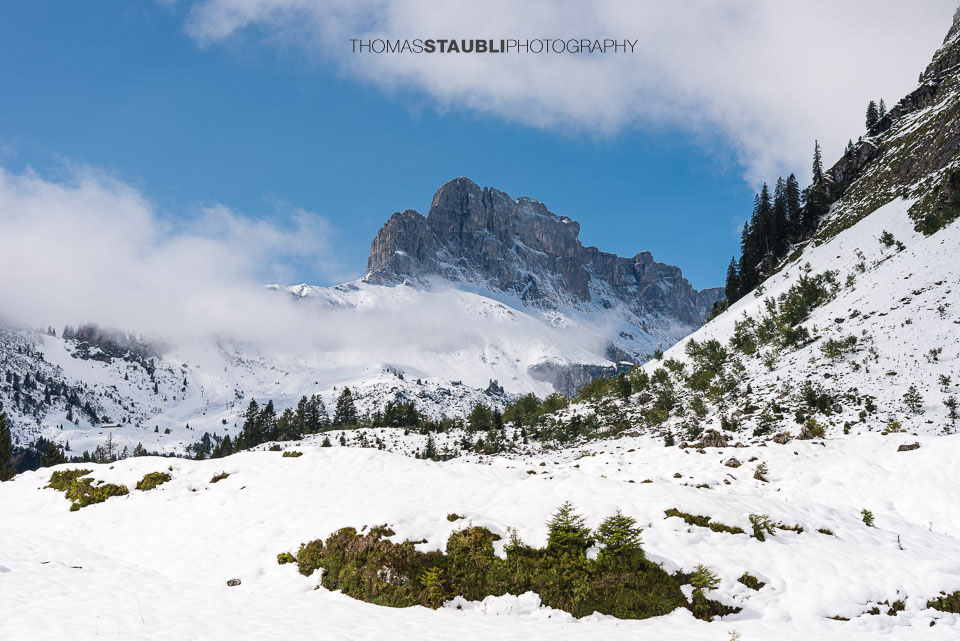 Blick zum verschneiten Eggstock