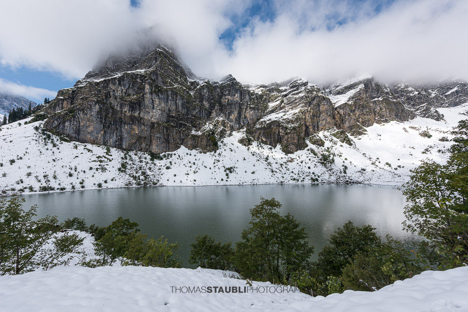 verschneiter Oberblegisee