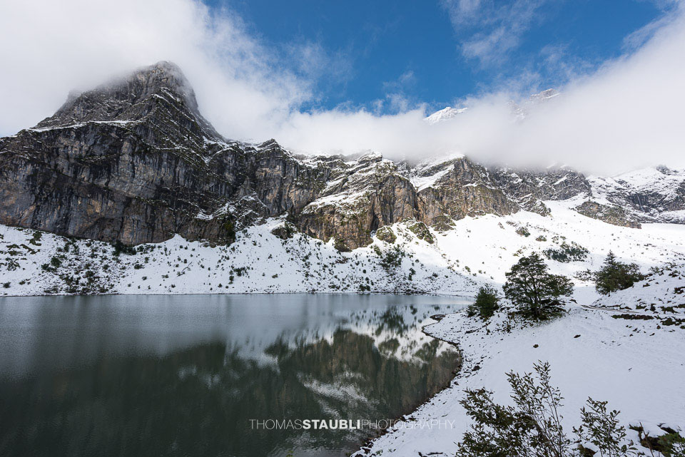 verschneiter Oberblegisee