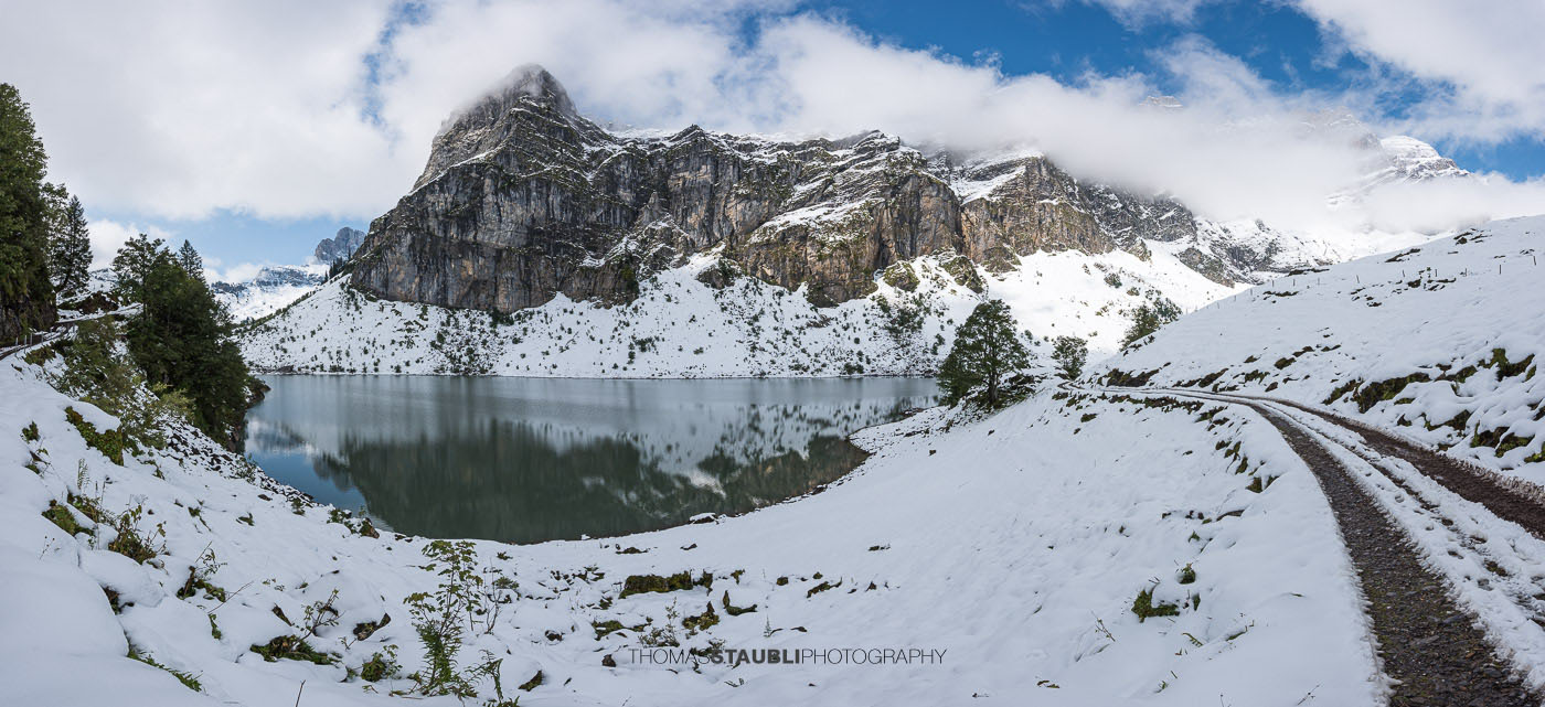 verschneiter Oberblegisee