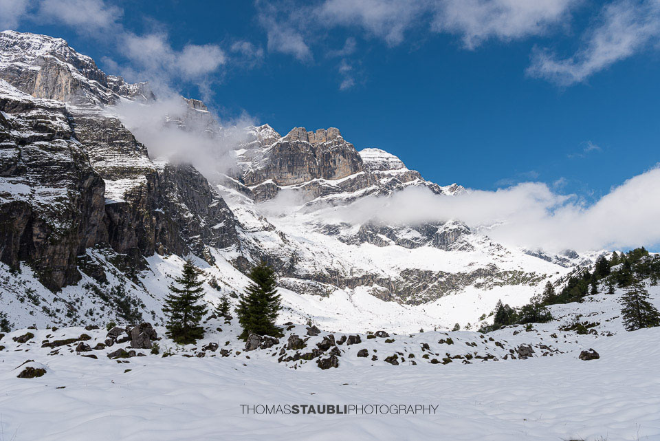 erster Schnee im September 2024 auf der Alp Oberblegi