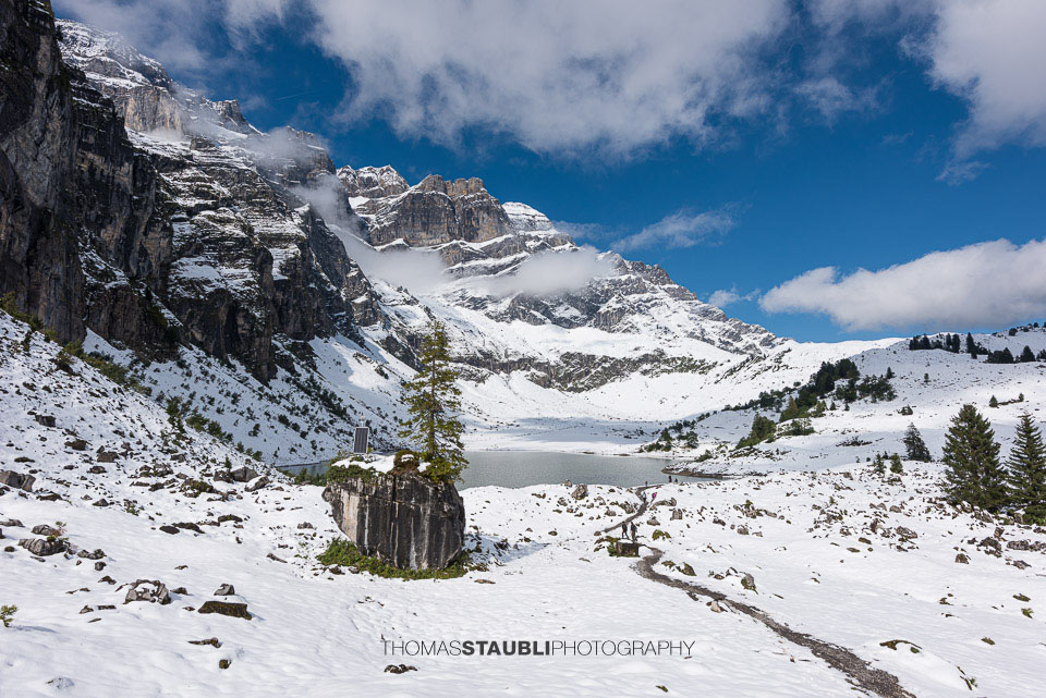 erster Schnee im September 2024 am Oberblegisee
