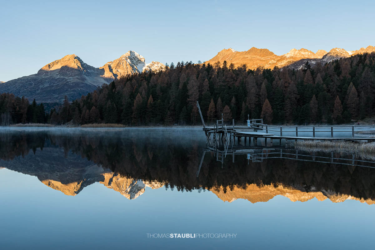spätherbstliche Morgenstimmung am Lej da Staz