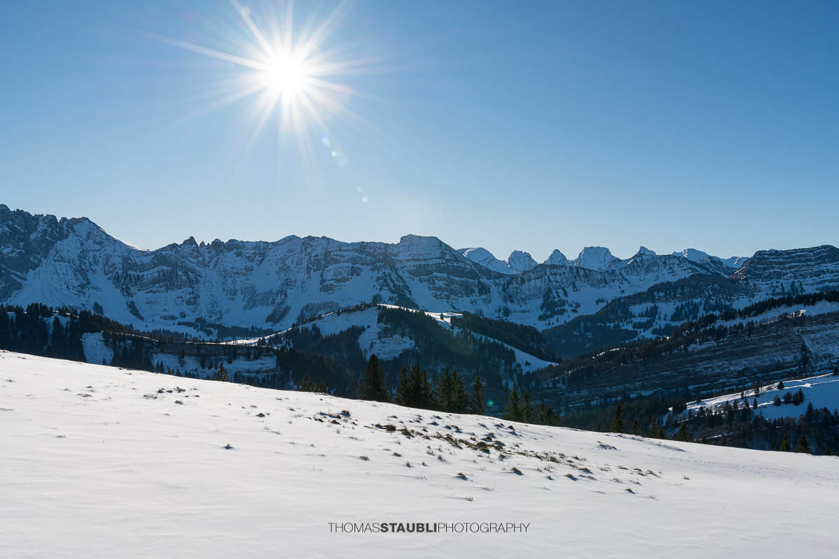 Bergpanorama auf der Hochalp im Appenzellerland