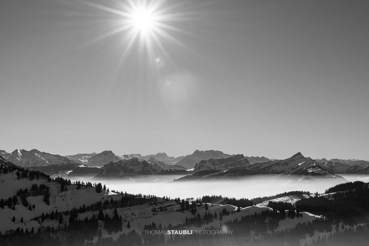Bergpanorama auf der Hochalp im Appenzellerland