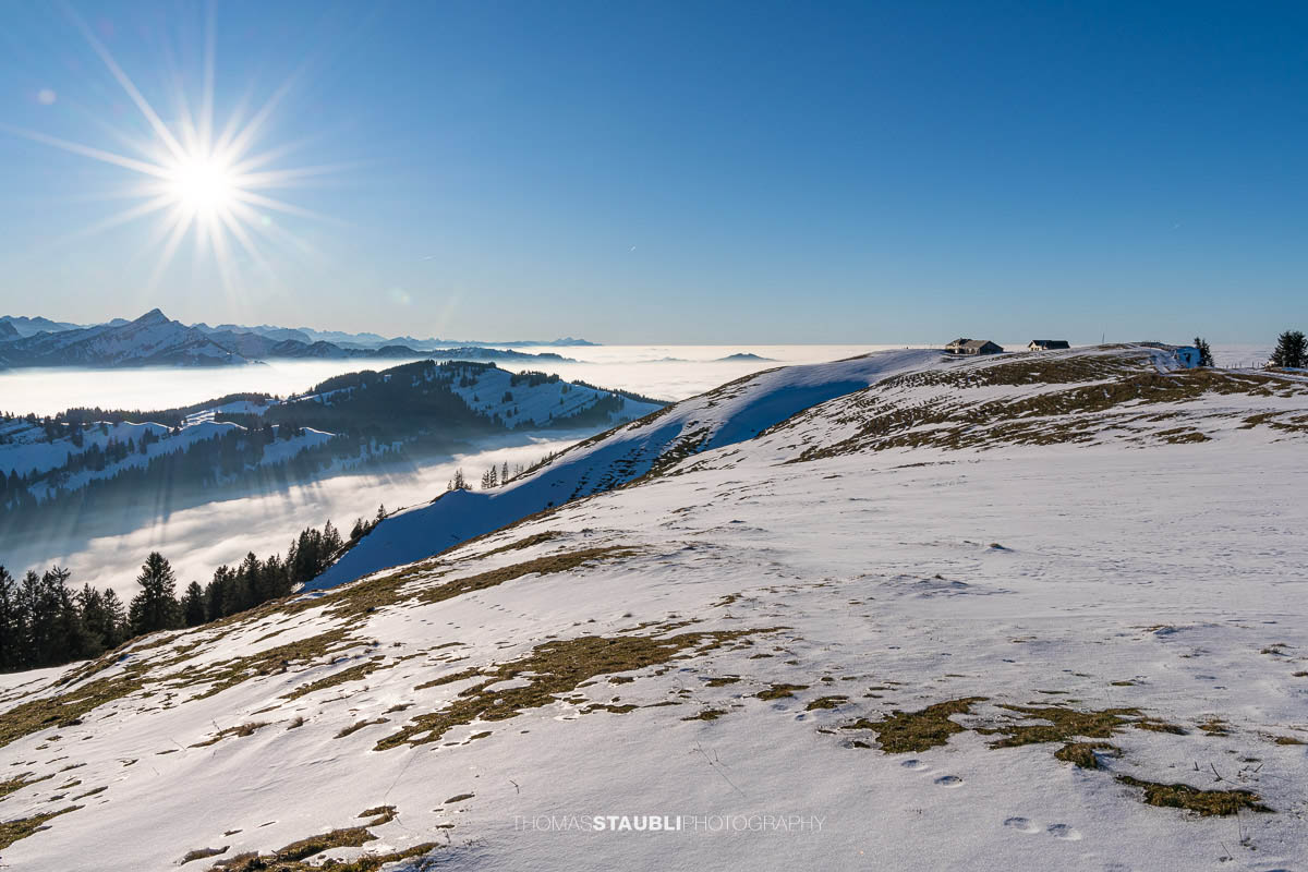 sonniger Wintertag auf der Hochalp bei Urnäsch