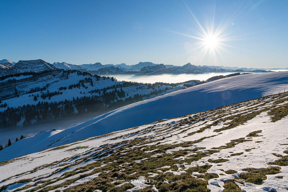 sonniger Wintertag auf der Hochalp