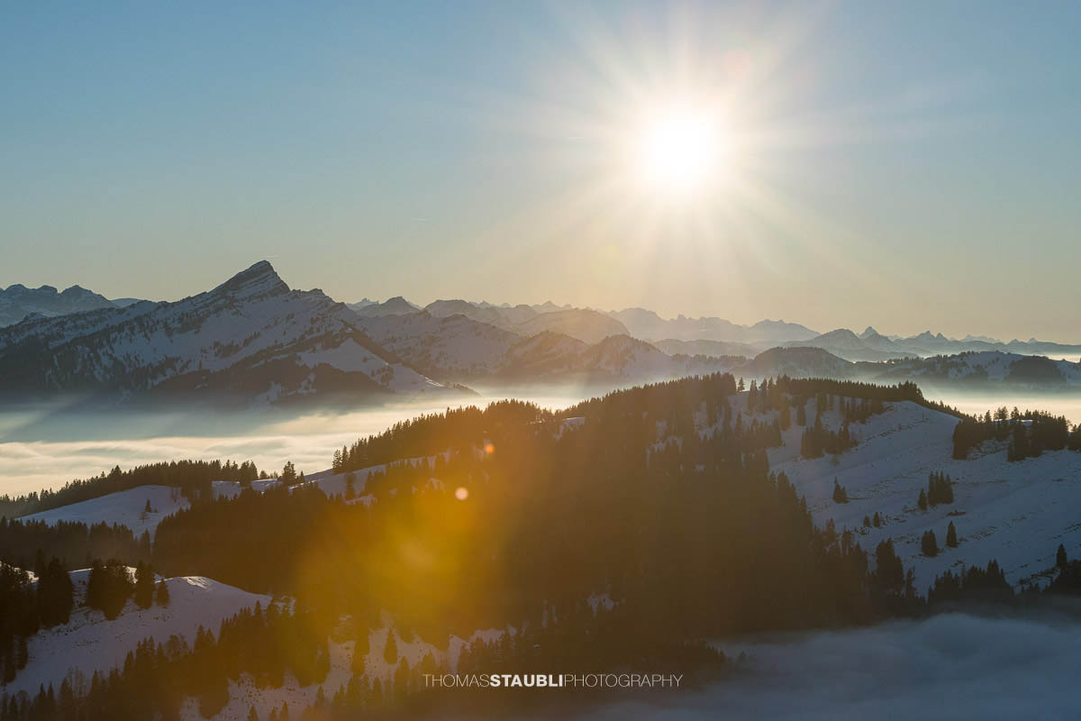 Bergpanorama auf der Hochalp im Appenzellerland