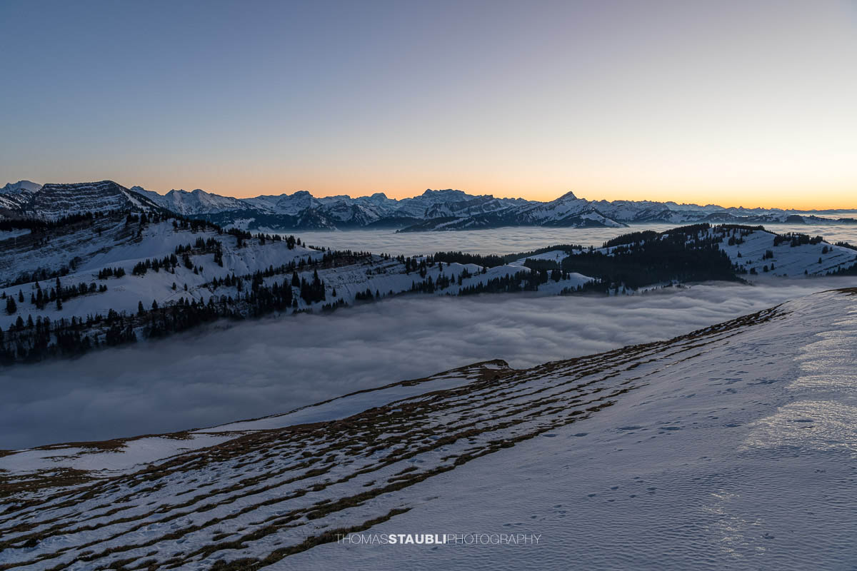 Abenddämmerung auf der Hochalp bei Urnäsch
