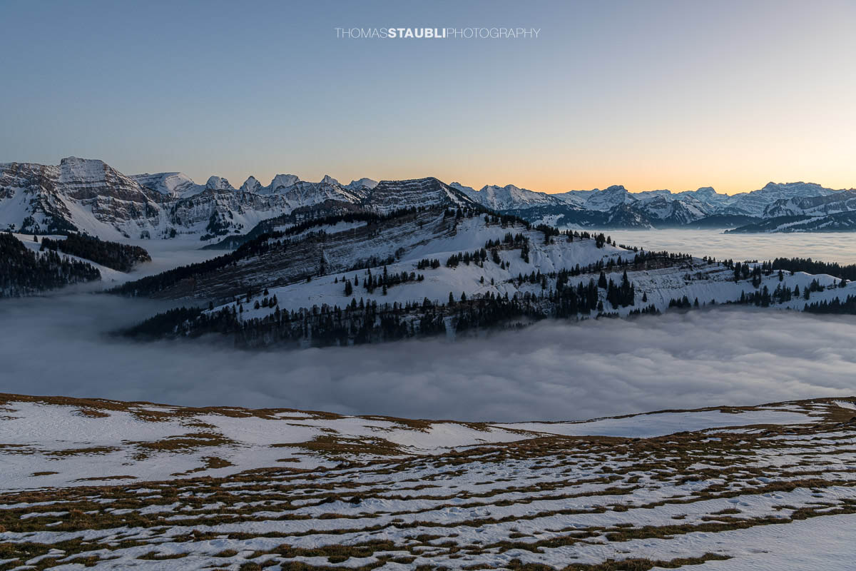 Abenddämmerung auf der Hochalp bei Urnäsch