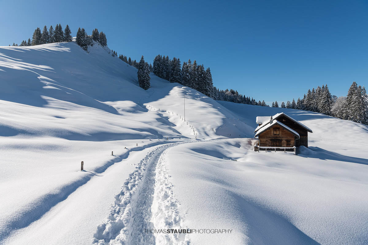 verschneite Winterlandschaft im Toggenburg