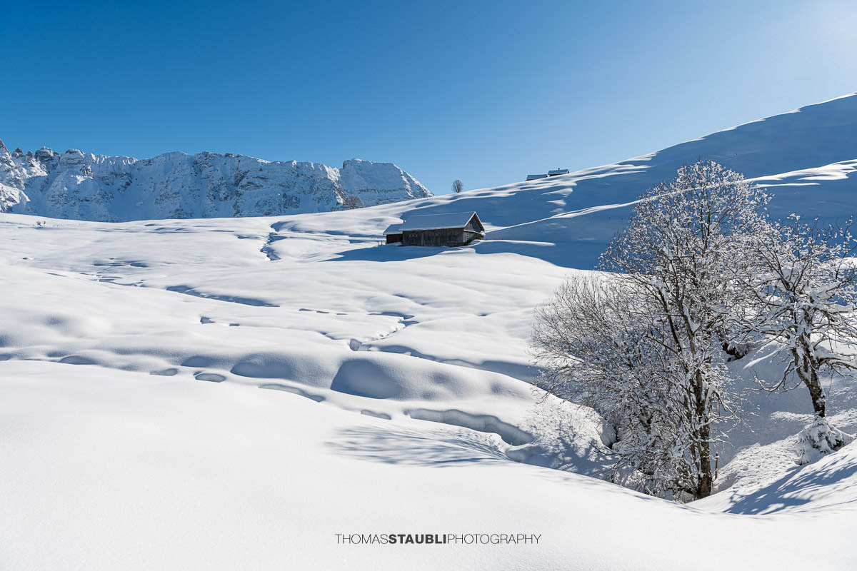 verschneite Winterlandschaft im Toggenburg