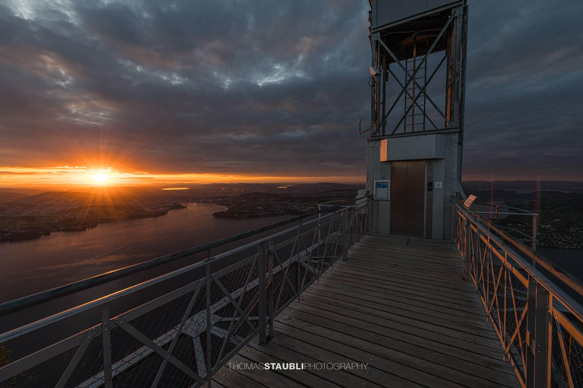 Sonnenuntergang beim Hammetschwand Lift auf dem Bürgenstock
