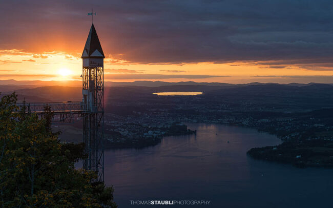 Sonnenuntergang beim Hammetschwand Lift auf dem Bürgenstock