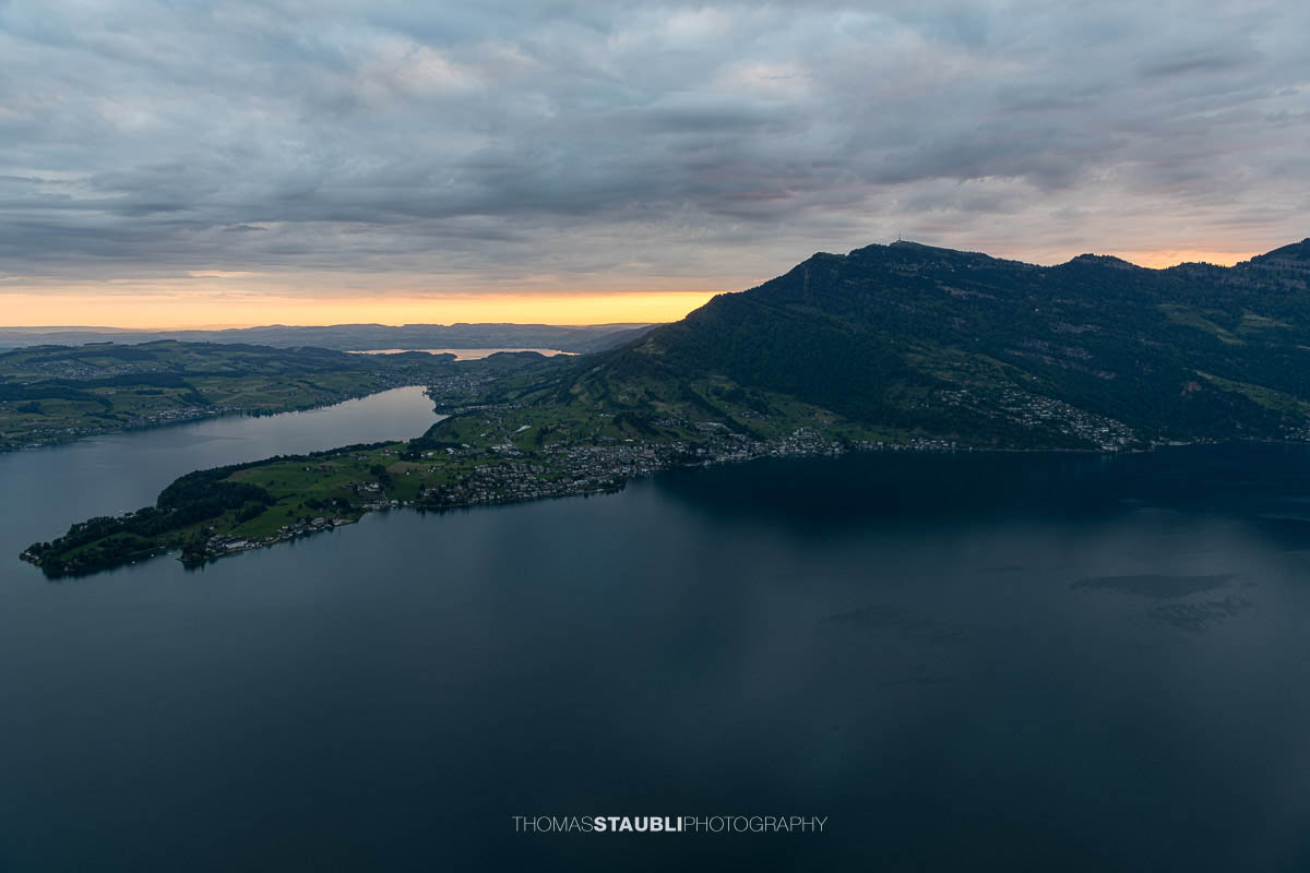 Blick vom Bürgenstock Richtung Weggis am Vierwaldstättersee