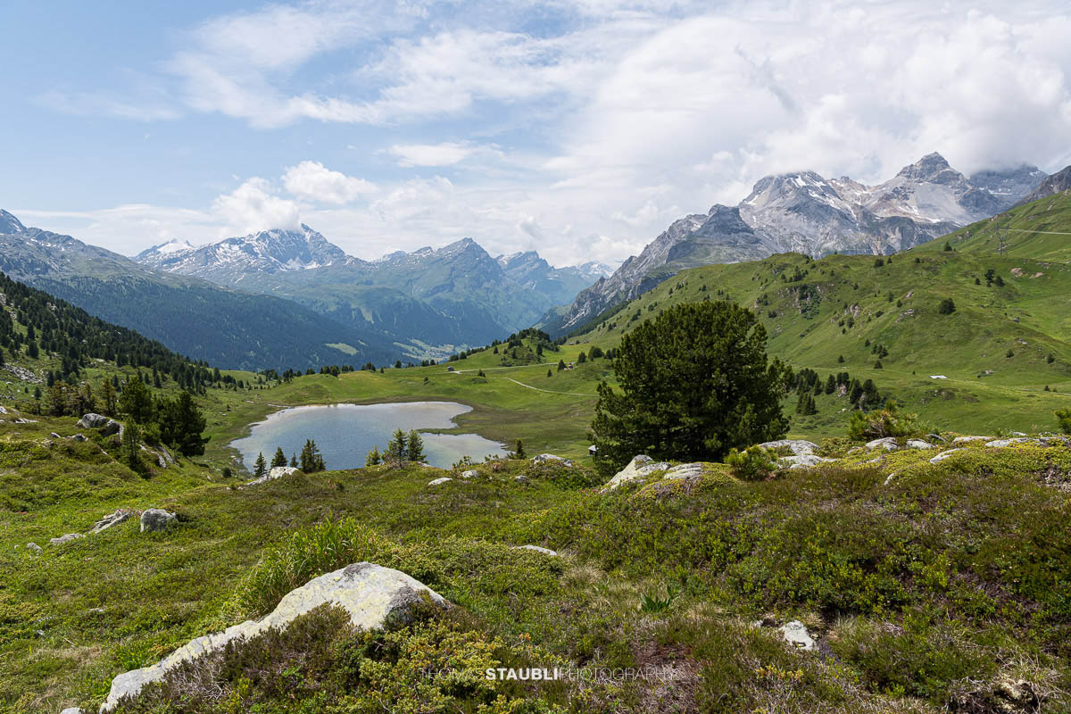 nach dem Gewitter ein aufklarender Himmel über dem Lai da Vons