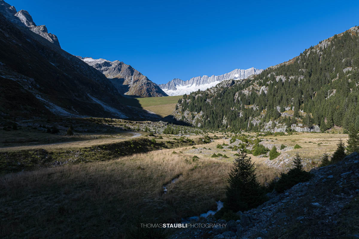 Herbstmorgen in der Göscheneralp mit Blick zum Dammastock