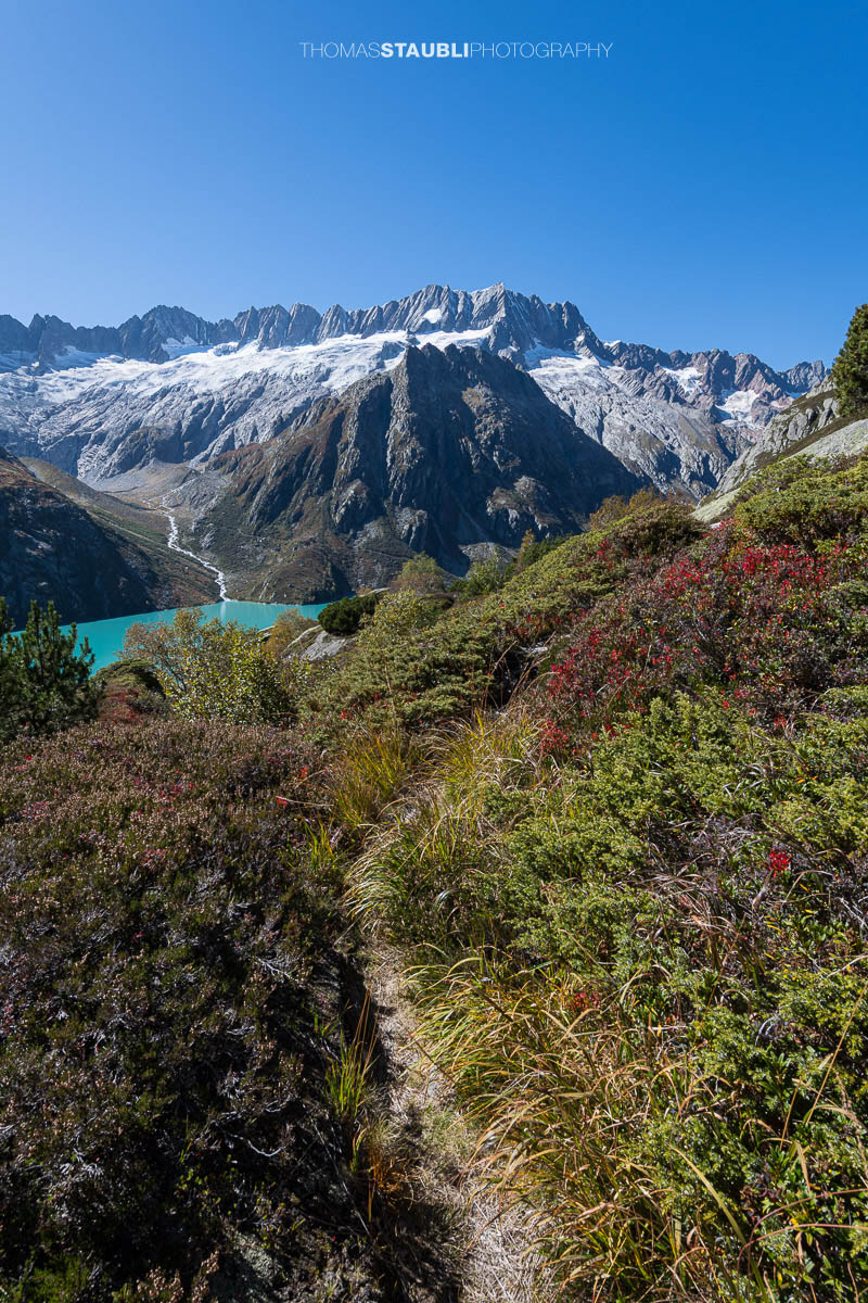 Herbstag in der Göscheneralp mit Blick zum Dammastock