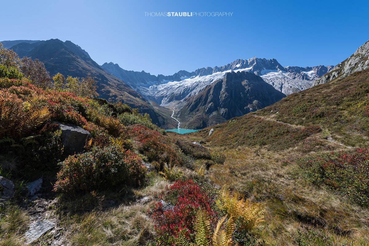 Herbstag in der Göscheneralp mit Blick zum Dammastock
