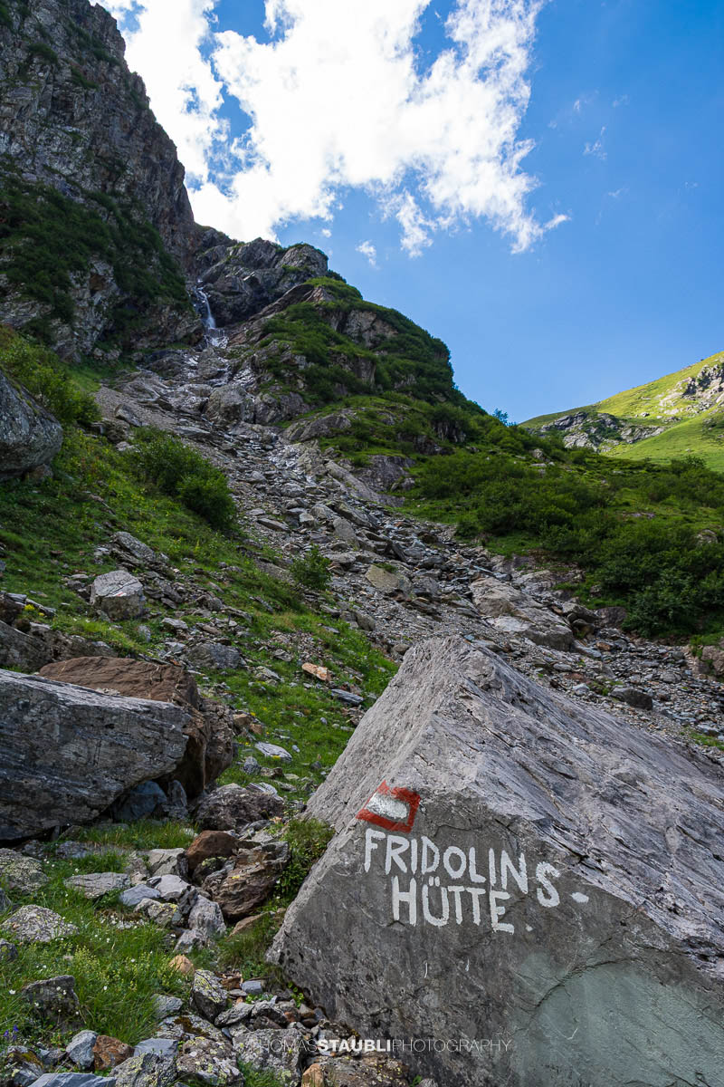 Wegmarkierung zur Fridolinshütte