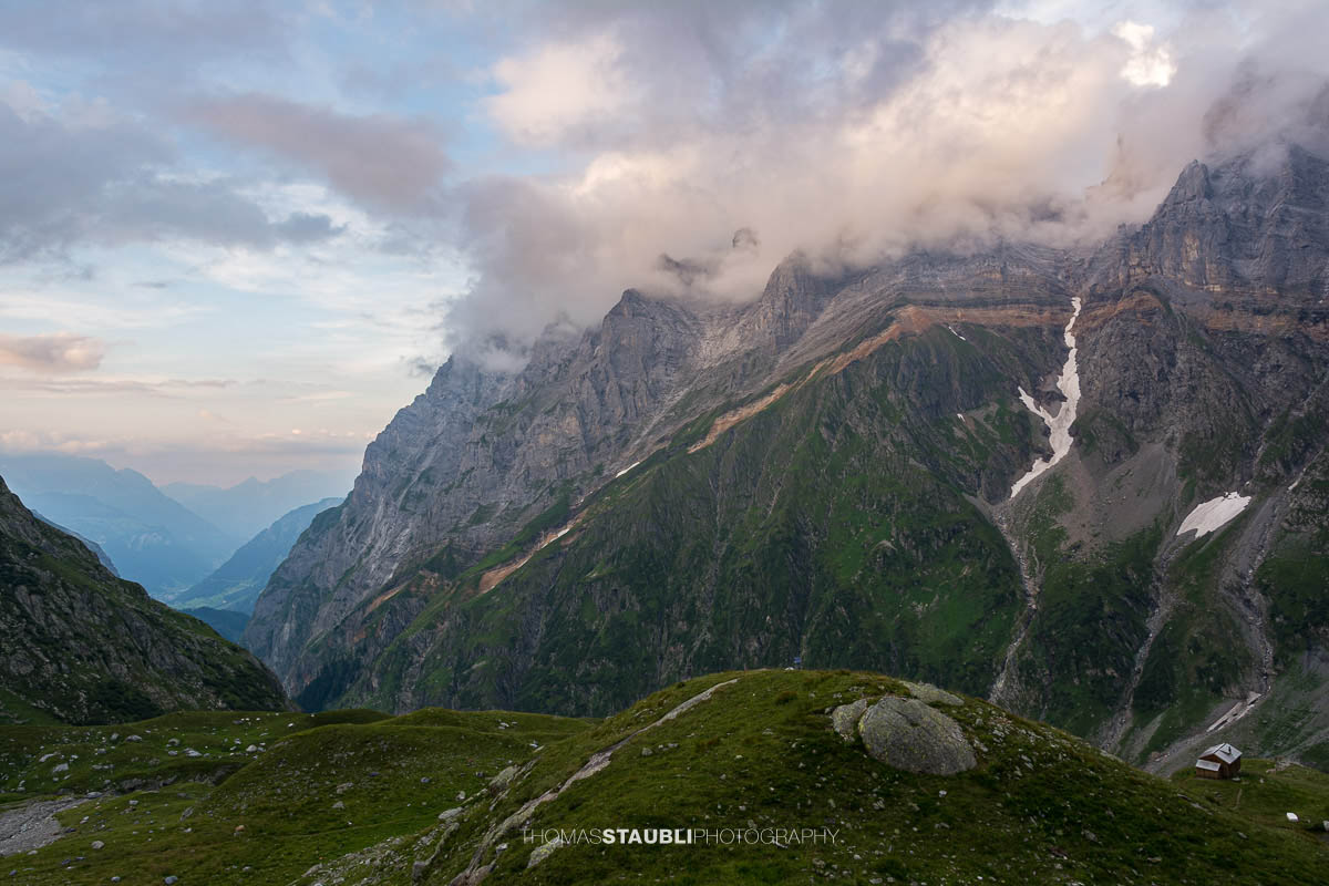 Blick vom Bifertenälpli zurück ins Linthal