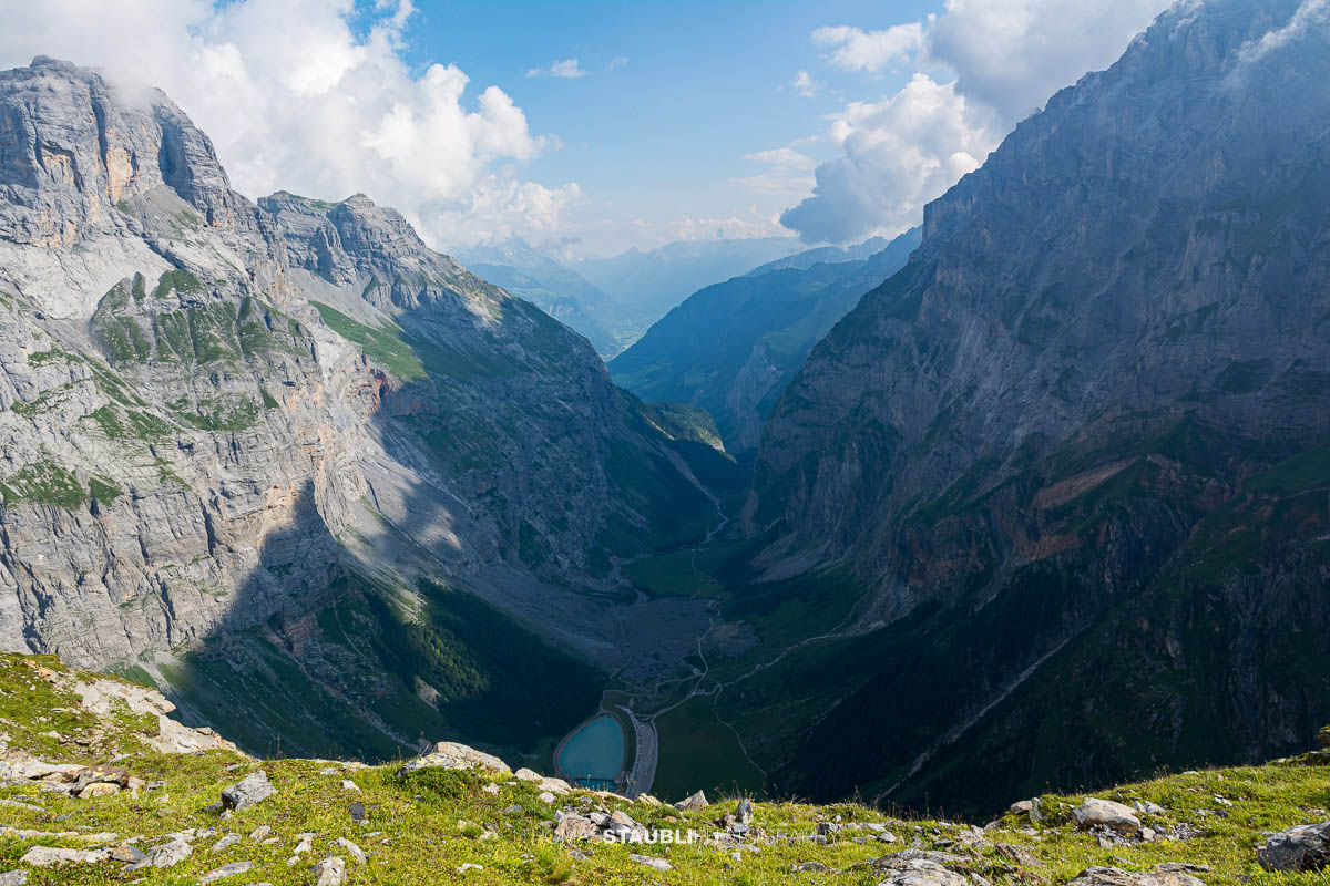 Blick hinunter nach Hinter Sand