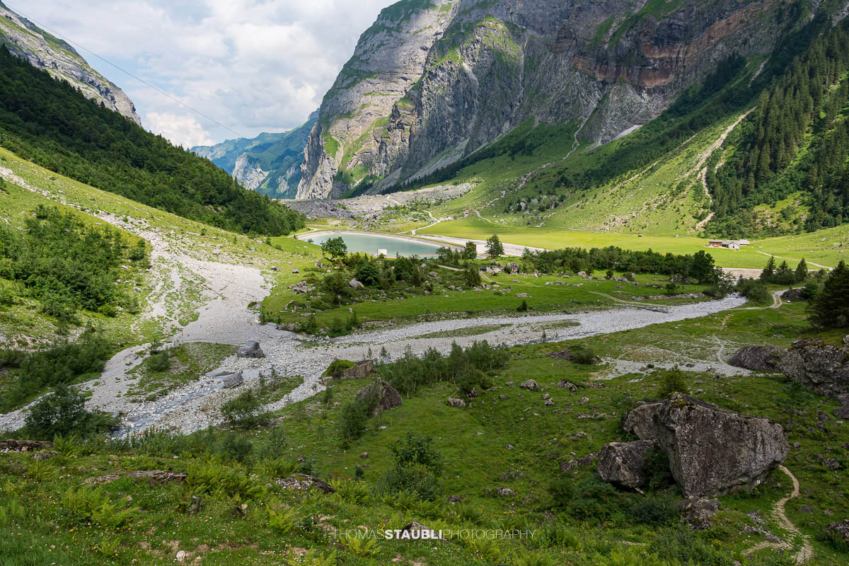 Blick ins Tal von Hinter Sand im Glarnerland