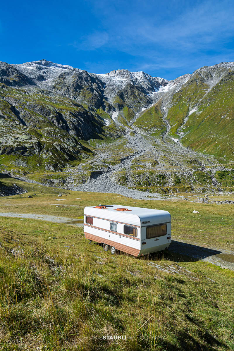Wohnwagen im oberen Bleniotal