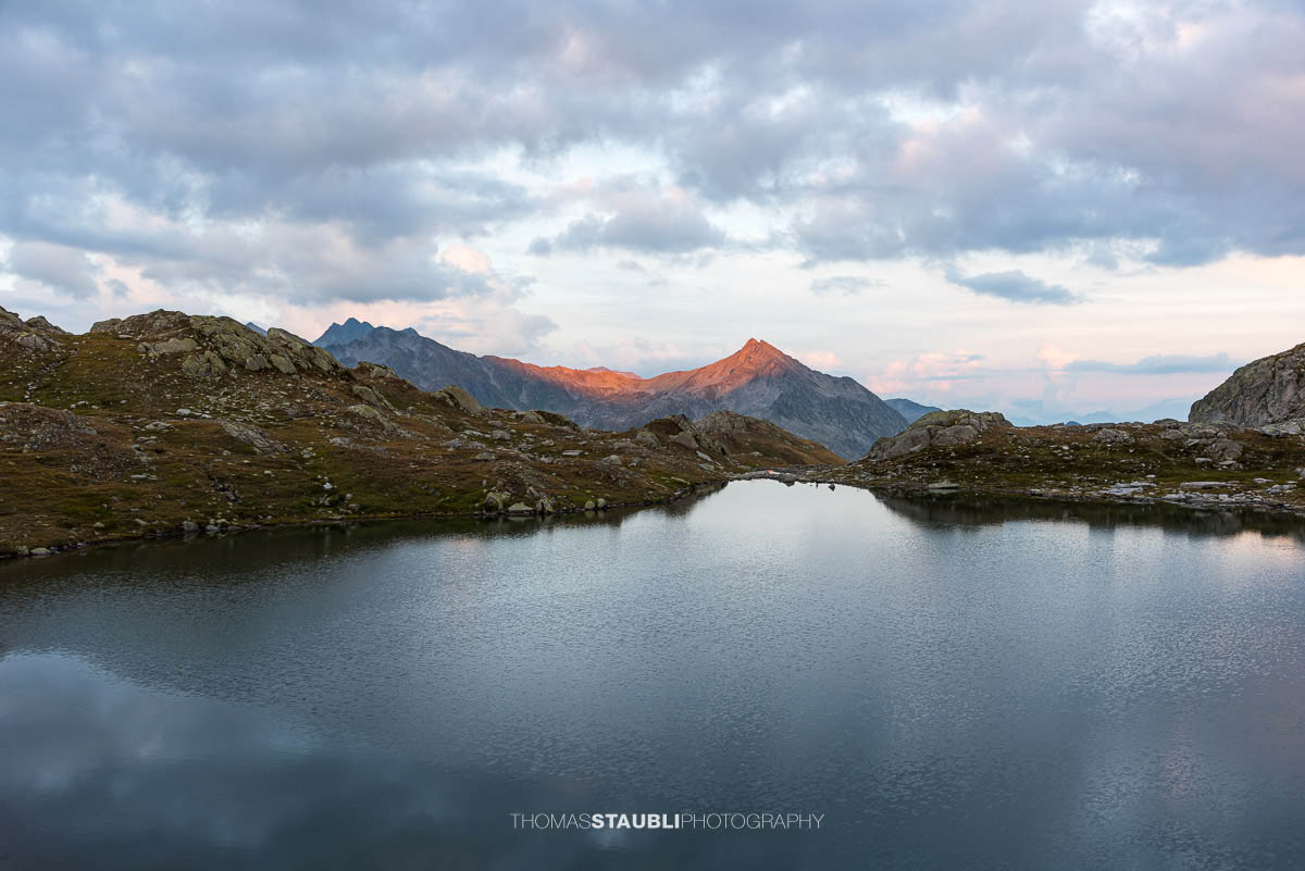 der Monte Prosa im Abendrot