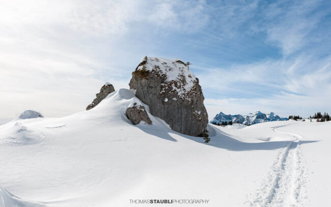 Schneeschuhpfad bei Chalberweid