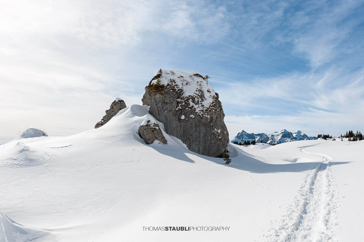 Schneeschuhpfad bei Chalberweid