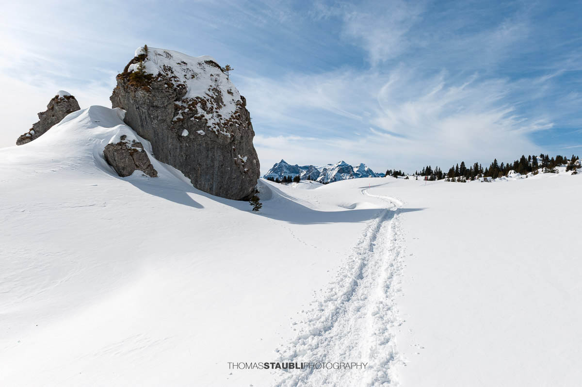 Schneeschuhpfad bei Chalberweid