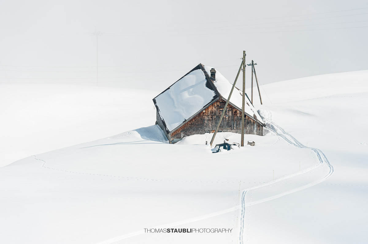 verschneite Winterlandschaft bei Biel-Kinzig