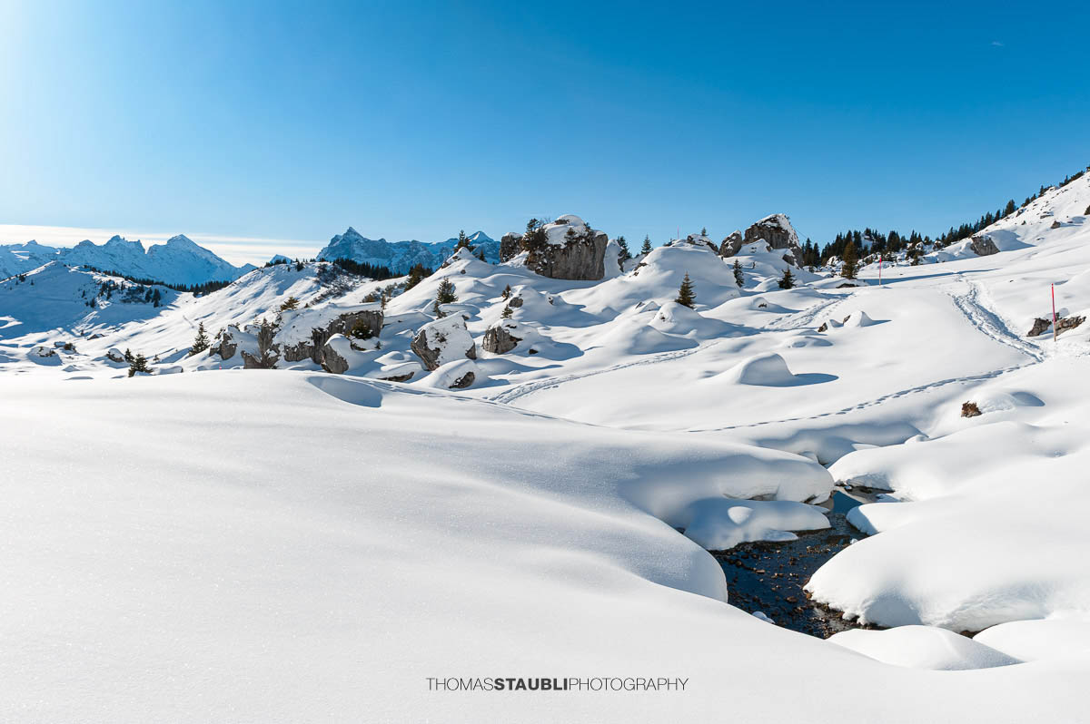 Schneeschuhpfad bei Chalberweid