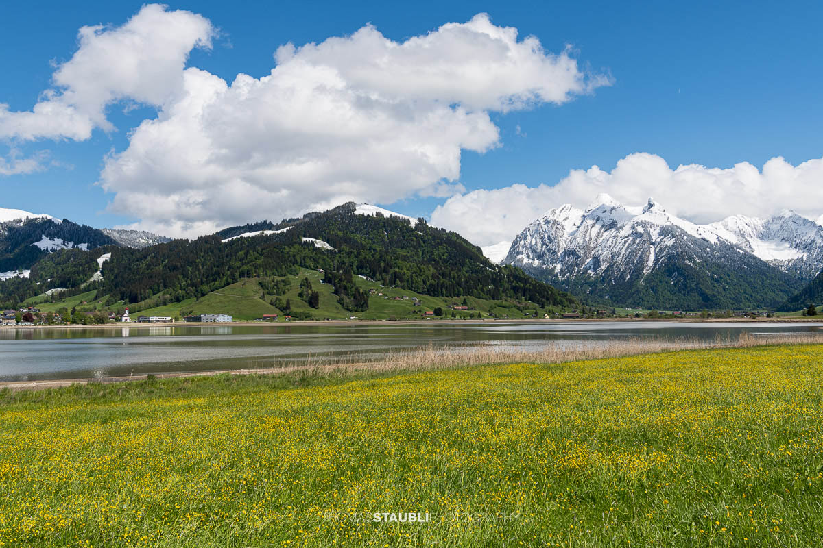 Sihlsee mit Blick zum Stockrai und Diethelm