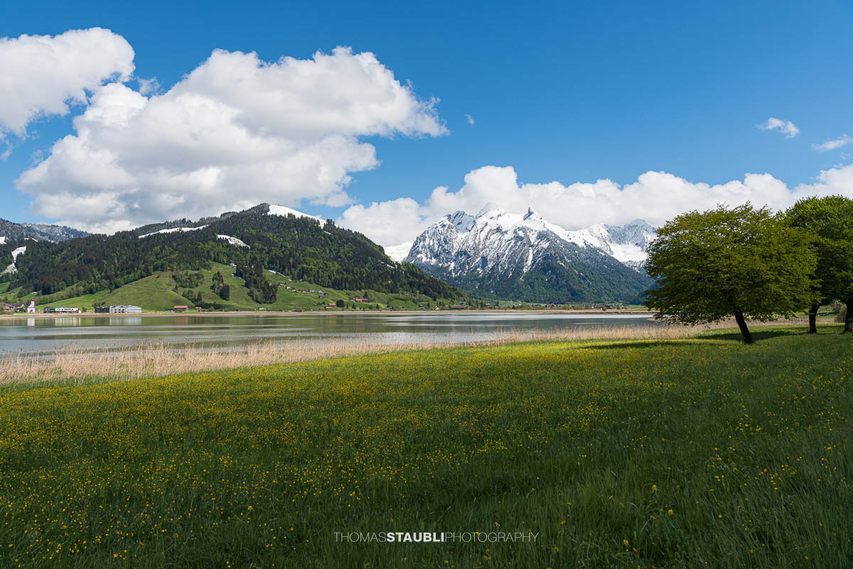 Sihlsee mit Blick zum Stockrai und Diethelm
