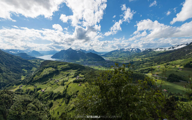 Blick vom Fallenfluh Chänzeli auf den Schwyzer Talkessel