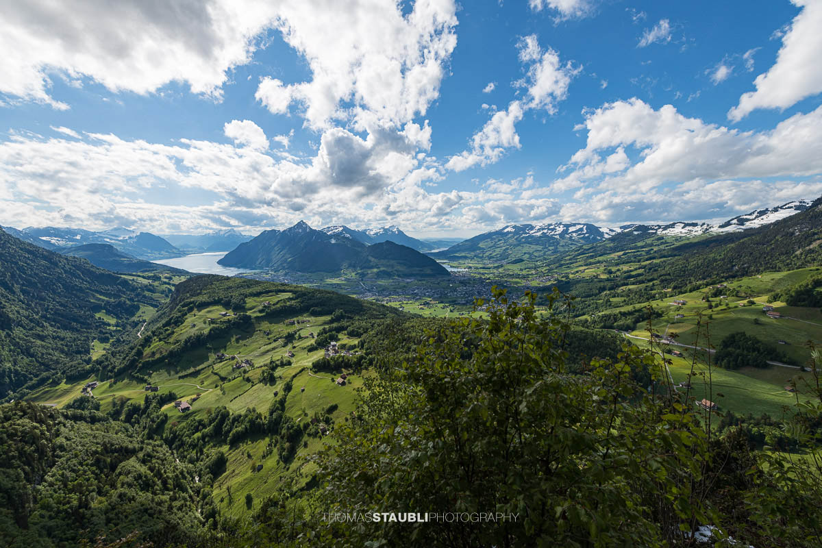 Blick vom Fallenfluh Chänzeli auf den Schwyzer Talkessel
