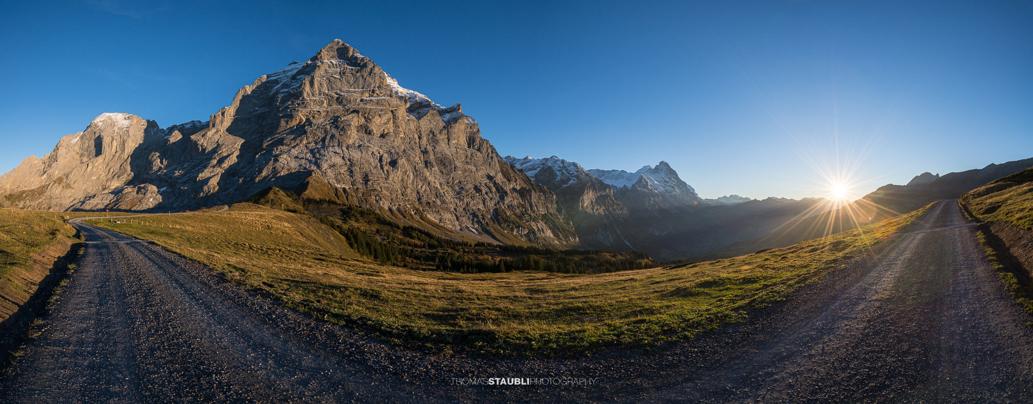 Sonnenuntergang auf der Grossen Scheidegg mit Blick zum Scheideggwetterhorn.