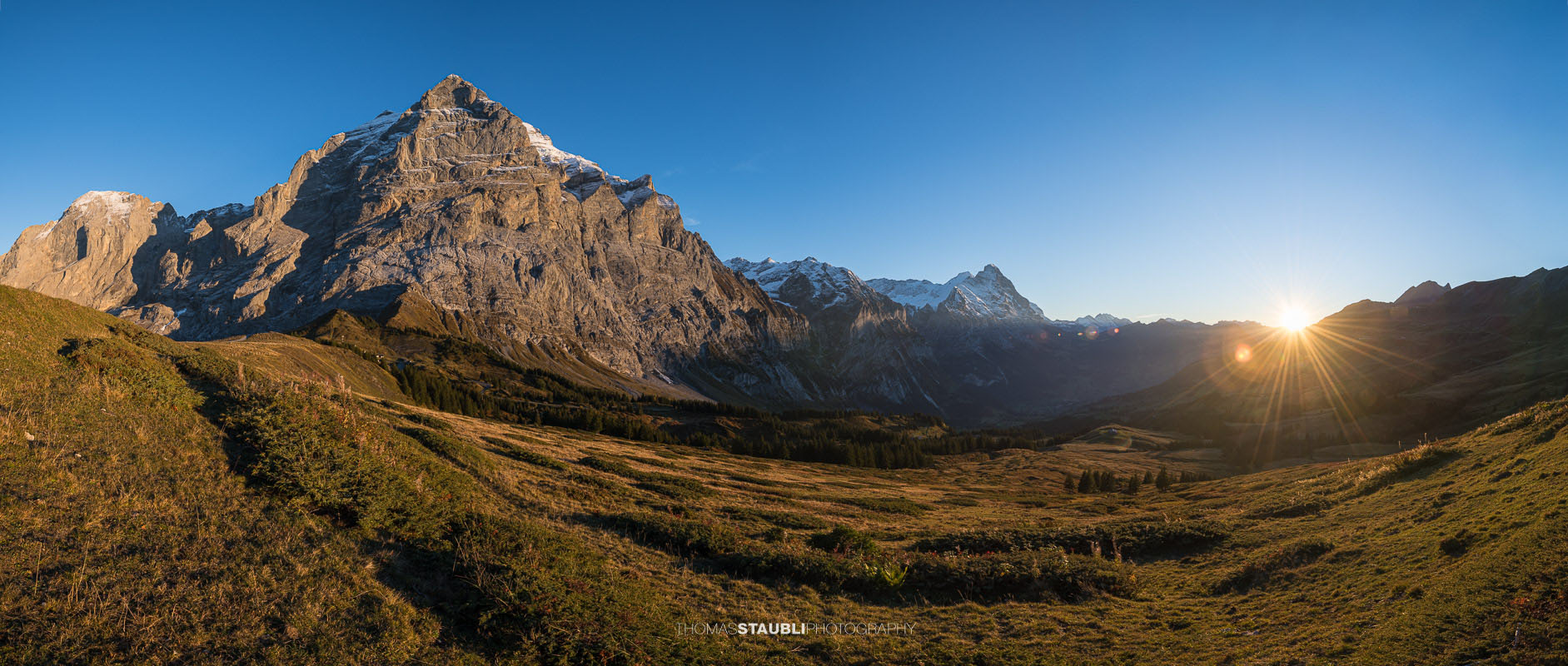 Sonnenuntergang auf der Grossen Scheidegg mit Blick zum Scheideggwetterhorn.